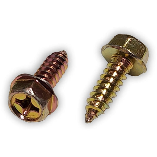 Hex Head Brass Colored License Plate Screws #14 x 3/4" (Box of 100)