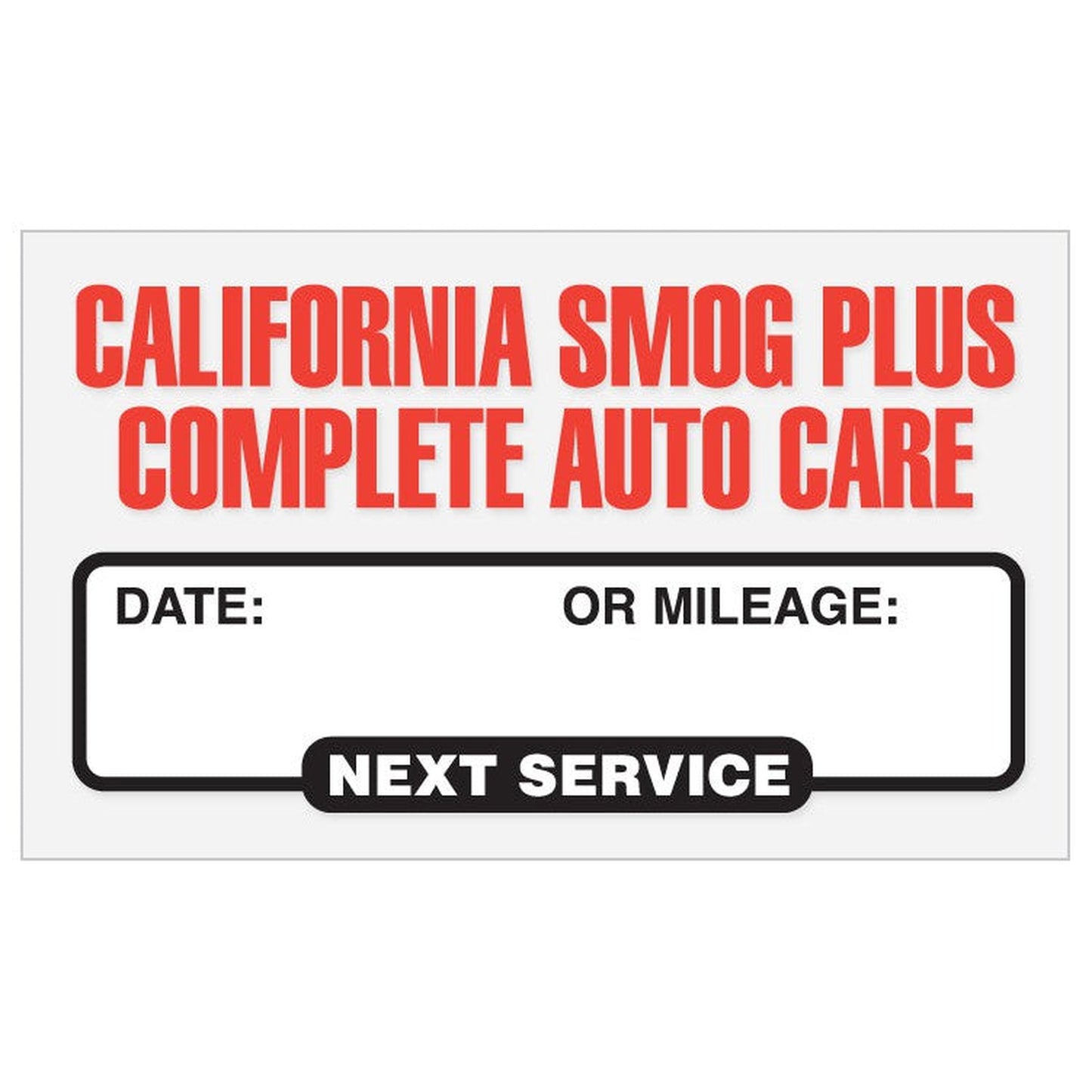 Custom Write-On Oil Change Stickers - Static Cling (Individually Cut Labels)