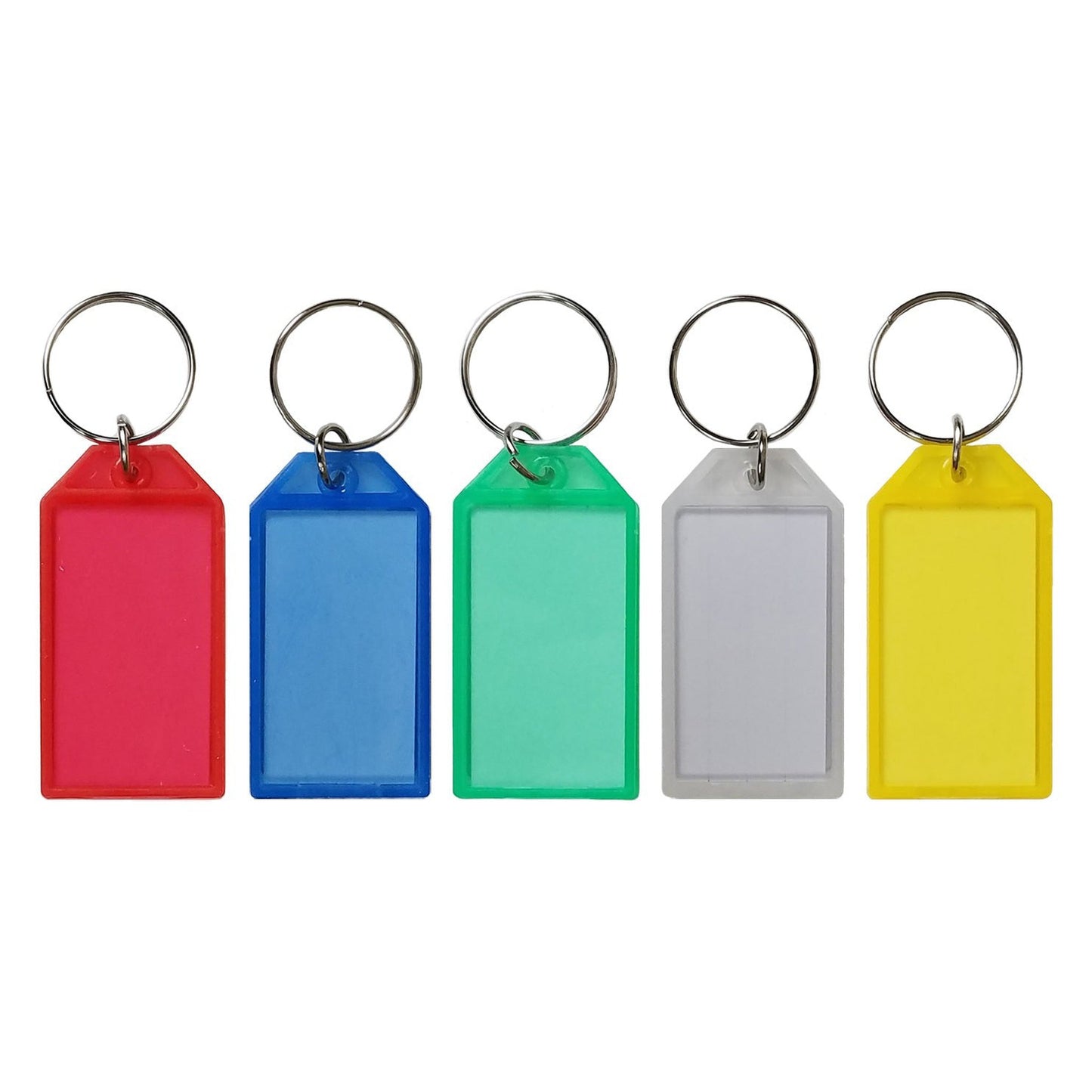 Plastic Key Tags with Split Ring & Label Window (Package of 100)