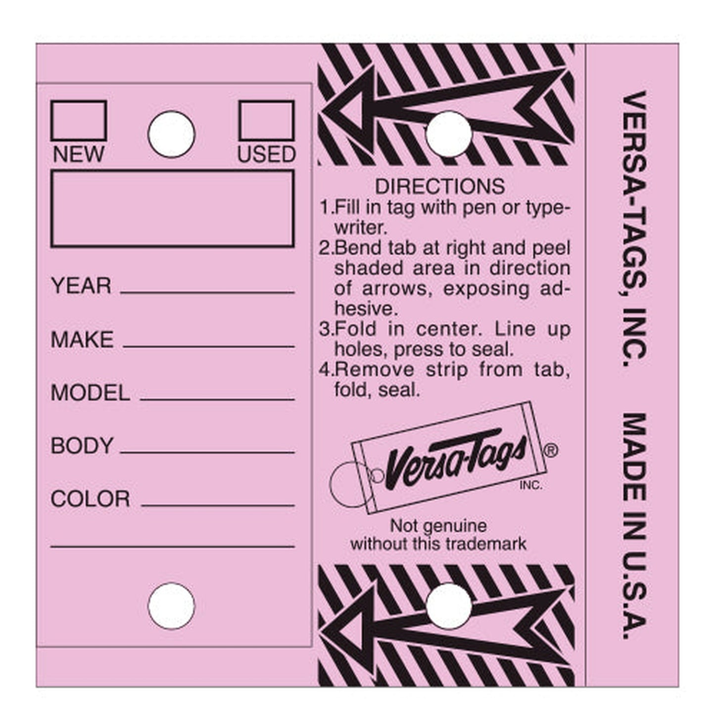 Versa-Tags Self Protecting Key Tags (Box of 250)
