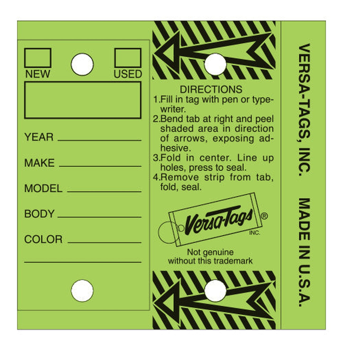 Versa-Tags Self Protecting Key Tags (Box of 250)