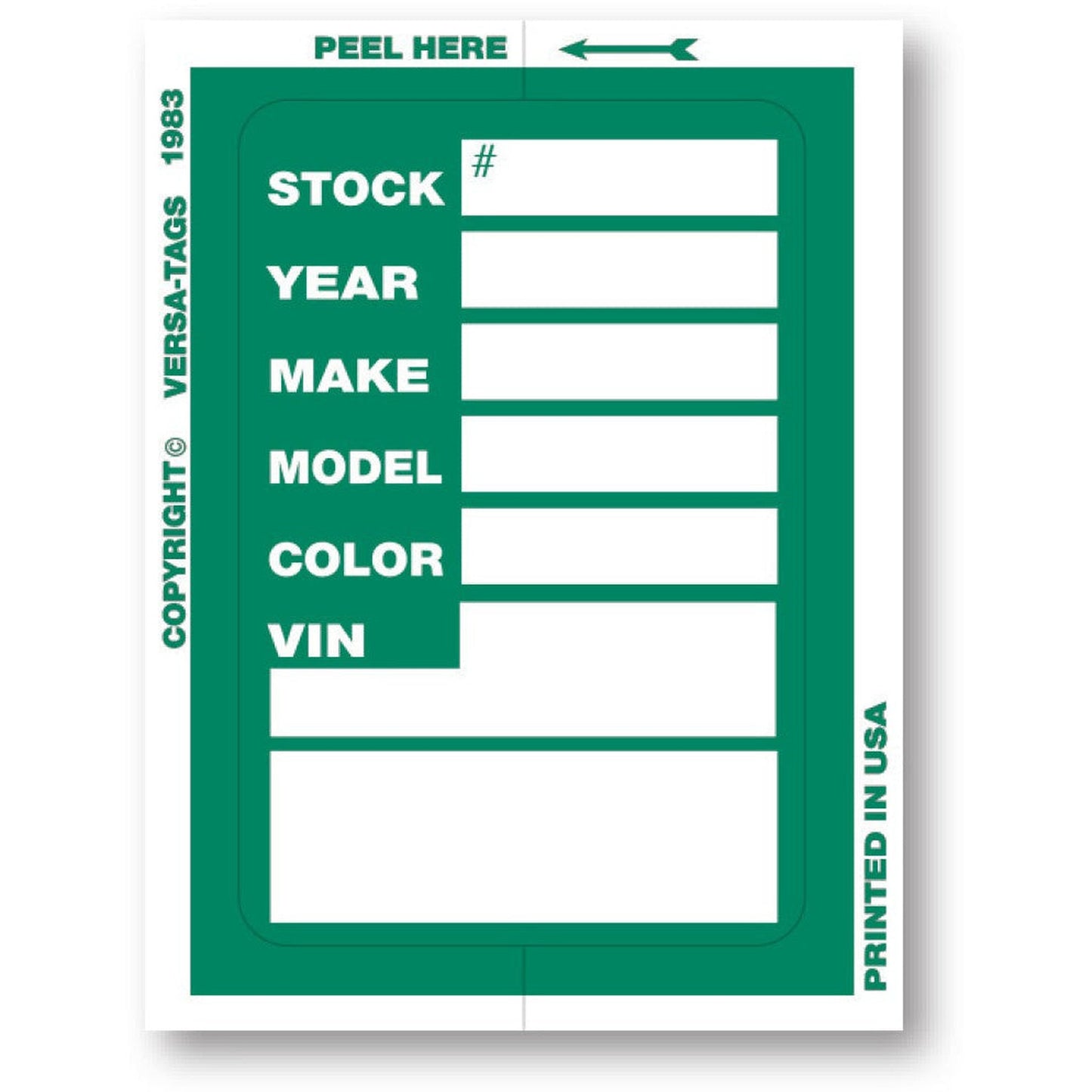 KLR-BAK "Clear Back" Window Sticker Tickets (Package of 100)